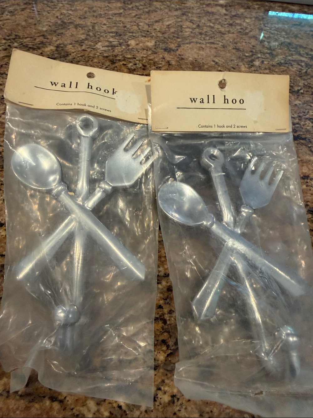 NWT Retro Kitchen decor - Cutlery hooks - fork & spoon hooks - lot of 2